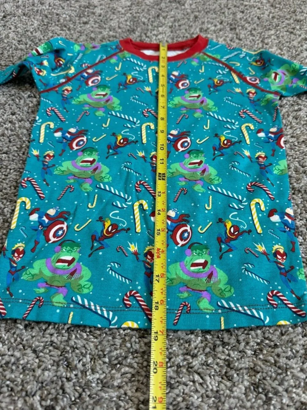MARVEL Long Sleeve Crew Neck Christmas Holiday Pajama Set Boy's Size 10